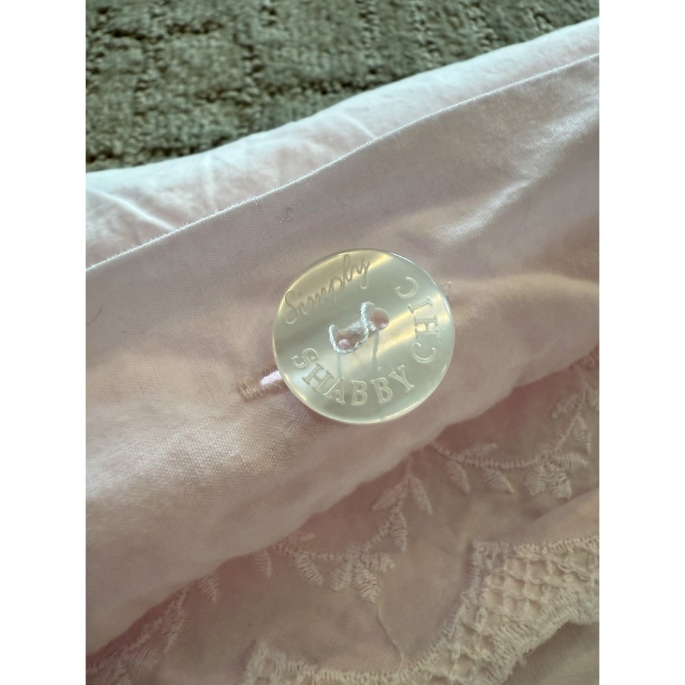 Rachel Ashwell Simply Shabby Chic Pink‎ Embroidered Batiste Cotton TWIN Duvet - Picture 5 of 8